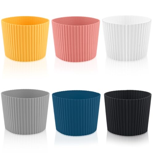 6 Stück Silikon Tasse Hülsen Hitzebeständige Kaffeetasse Schutzhülle rutschfeste Glasflasche Becher Protector Cover für Zuhause Reisen – Mehrfarbig von Cositina