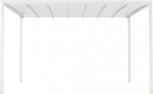 Pergola 3 x 3 m einziehbare Abdeckung 291 x 291 x 255 cm Farbe Weiß von Cosma