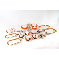 Bayern Scherzinger Geschirr | Vintage Tee-Set Funky 70Er Porzellangeschirr von CosmicDesignNL