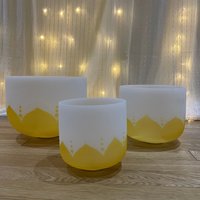 Big Sound Healing Starter Set "Inspired By The Sun' Of 3 Chakra Bowls Incl. 1 Carrier Bag Cosmic Crystal Bowl von CosmicSoundBowls