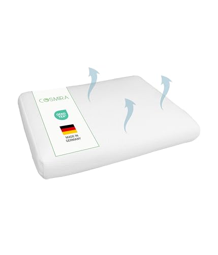 Cosmira® Nackenstützkissen 73x43x14 – Sanft & Unterstützend für entspannten Nacken – Atmungsaktiv & hautfreundlich – Pflegeleicht & ideal für Allergiker – Öko-Tex Zertifiziert von Cosmira