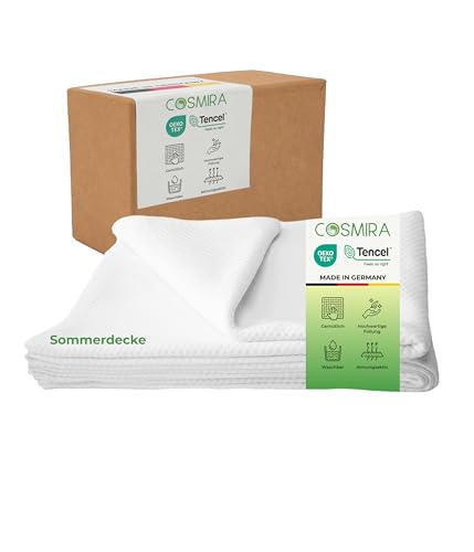 Cosmira® Tencel Sommerbettdecke 260x220 – leichte, atmungsaktive, allergikerfreundliche Decke für optimalen Schlafkomfort – nachhaltig, hautfreundlich mit Klimafunktion – Öko-Tex Zertifiziert von Cosmira