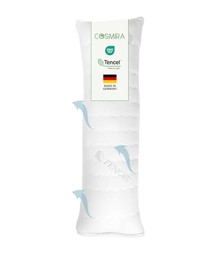 Cosmira Seitenschläferkissen 165cm – Ergonomische Stütze für Nacken, Knie & Rücken – Bezug aus 60% PES & 40% Tencel® – Für Seitenschläfer, Allergiker & Schwangere – Oeko-TEX® Zertifiziert von Cosmira