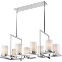 Cosmo Miami Deckenleuchte mit 8 Lichtleisten, silberfarben, E27 von Cosmo