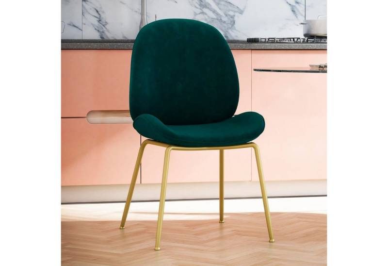 CosmoLiving by Cosmopolitan Esszimmerstuhl Astor (1 St), Sitz und Rücken gepolstert, messingfarbenenes Gestell, Sitzhöhe 47 cm von CosmoLiving by Cosmopolitan
