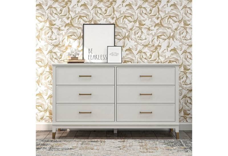 CosmoLiving by Cosmopolitan Kommode Westerleigh, mit 6 Schubladen, MDF, Beine aus Massivholz, Höhe 85 cm, Breite 145 cm von CosmoLiving by Cosmopolitan