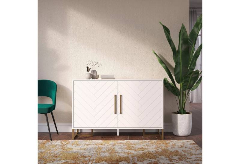 CosmoLiving by Cosmopolitan Sideboard Herringbone, 1 verstellbarer Einlegeboden pro Fach, MDF, Höhe 82 cm, Breite 122 cm von CosmoLiving by Cosmopolitan