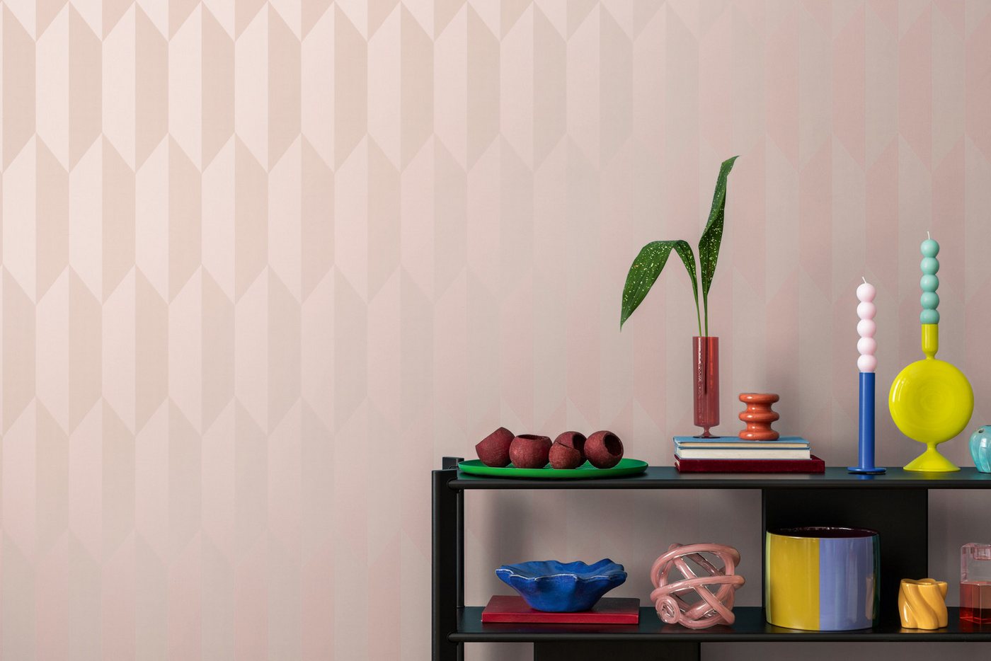 CosmoLiving by Cosmopolitan Vliestapete Graphic Groove-Playful Tapete, strukturiert, glänzend, (1 St), Geometrisches Design mit modernem 3D-Effekt von CosmoLiving by Cosmopolitan