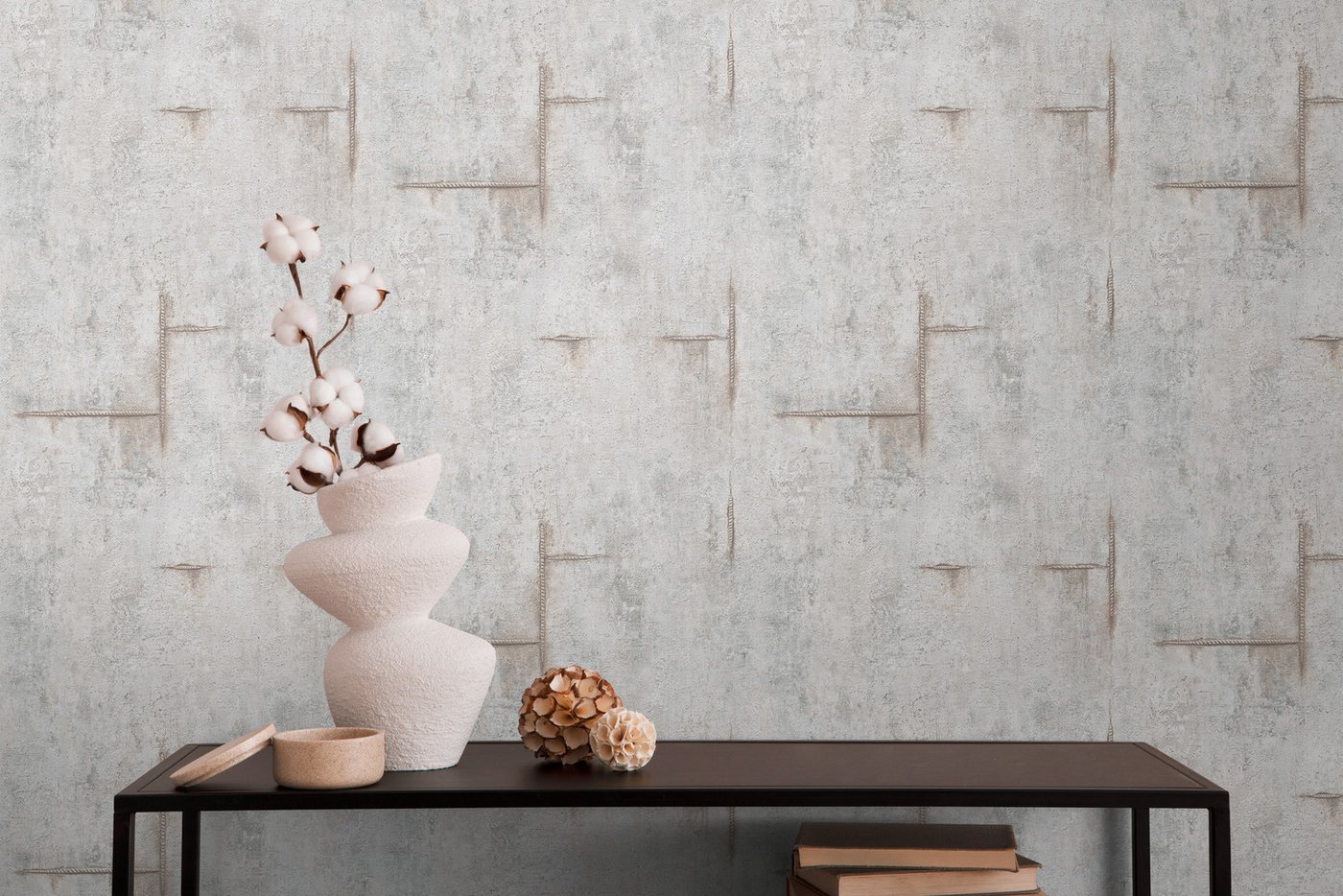 CosmoLiving by Cosmopolitan Vliestapete Graphite Groove-Edge Betonoptiktapete, strukturiert, matt, (1 St), Betonoptik mit modernem Industrial-Charme von CosmoLiving by Cosmopolitan