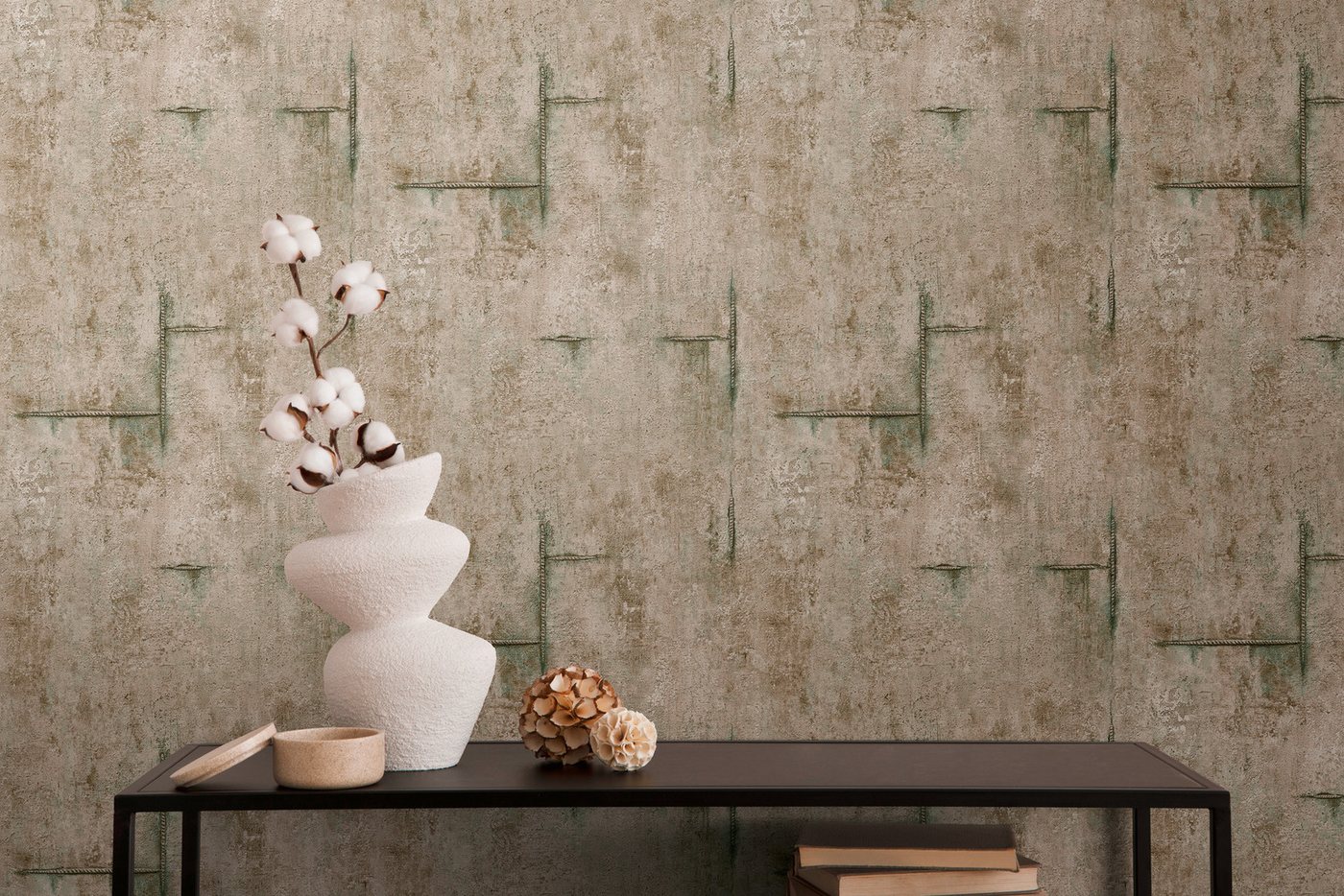 CosmoLiving by Cosmopolitan Vliestapete Graphite Groove-Edge Betonoptiktapete, strukturiert, matt, (1 St), Betonoptik mit modernem Industrial-Charme von CosmoLiving by Cosmopolitan