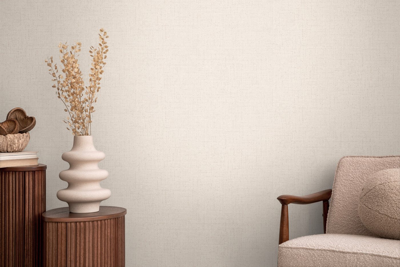 CosmoLiving by Cosmopolitan Vliestapete Natural Texture – Struktur-Unitapete, strukturiert, matt, (1 St), Zeitlose Vliestapete in natürlicher Leinenoptik von CosmoLiving by Cosmopolitan