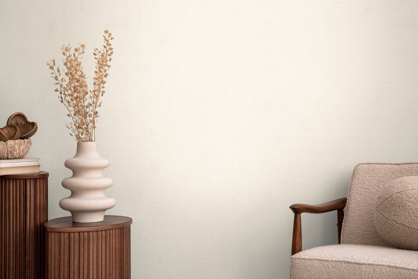 CosmoLiving by Cosmopolitan Vliestapete Natural Texture – Struktur-Unitapete, strukturiert, matt, (1 St), Zeitlose Vliestapete in natürlicher Leinenoptik von CosmoLiving by Cosmopolitan