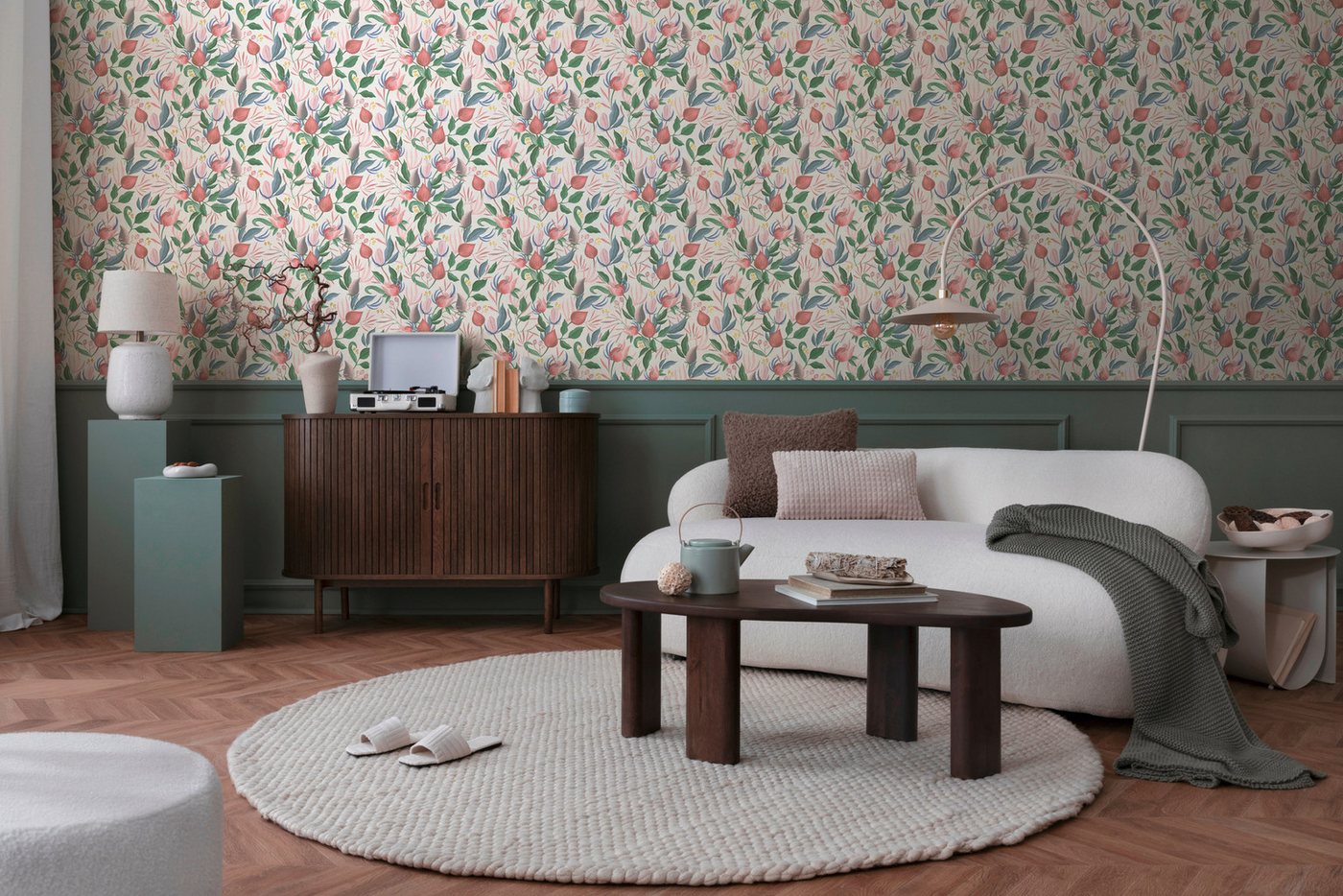 CosmoLiving by Cosmopolitan Vliestapete Still Bloom – Florale Vliestapete, strukturiert, matt, (1 St), Moderner Blütentraum mit sanfter Eleganz von CosmoLiving by Cosmopolitan