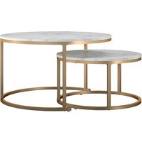CosmoLiving by Cosmopolitan Couchtisch "Amelia", 2 tlg., Tischplatte aus MDF, bronzefarbenes Gestell aus Metall von Cosmoliving By Cosmopolitan