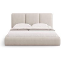 Cosmopolitan Design | Bettgestell Nicolas Chenille mit Stauraum und Kopfteil 180 x 200 cm von Cosmopolitan Design