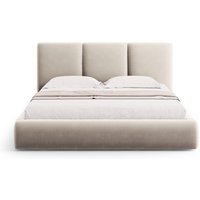 Cosmopolitan Design | Bettgestell Nicolas Samt mit Stauraum und Kopfteil 160 x 200 cm von Cosmopolitan Design