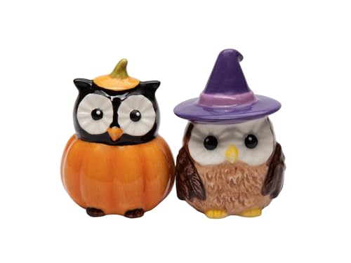 Cosmos Gifts 21062 Halloween Kürbis & Hexe Eulen Salz- und Pfefferstreuer von Cosmos Gifts
