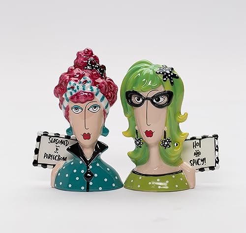 Cosmos Gifts 61873 Dollymama Lady Perfection Salz- und Pfefferstreuer, Grün von Cosmos Gifts