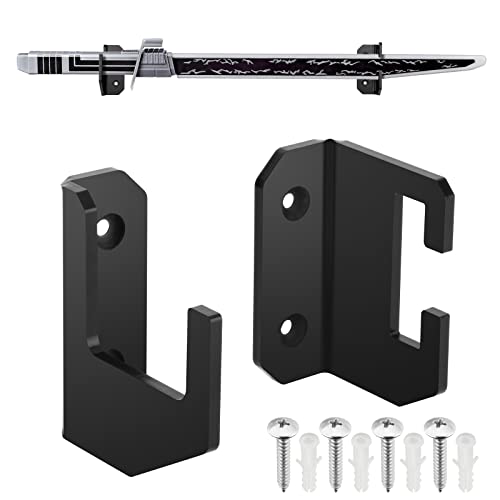 Cosmos 1 Paar Dunkelschwert-Wandhalterung, Acryl, dunkles Säbel, Display-Halter, schwarzes Lichtschwert, Wandständer, Dunkelschwert und Kampfkunstwaffe mit flacher Klinge (einfarbig, schwarz) von Cosmos