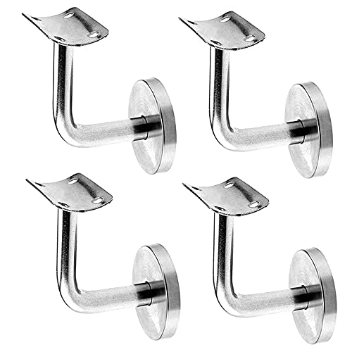 Cosmpeak 4 Stück Edelstahl Handlaufträger Halterung Wandhalter Geländer Läufe Unterstützung Handlaufstütze für Handlauf Wandhalter Geländer Läufe Unterstützung Halterung von Cosmpeak