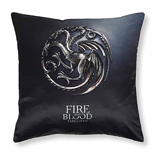 CosplayStudio GoT Kissenbezug 50x50cm | Motiv: Haus Targaryen von Drachenstein von CosplayStudio