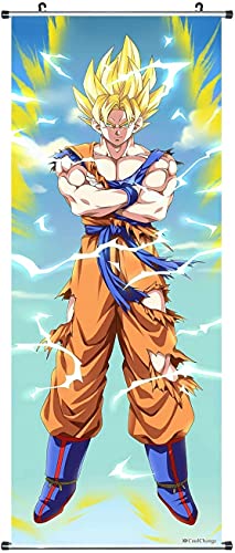 CosplayStudio Großes Dragon Ball Rollbild | Kakemono aus Stoff | Poster 100x40cm | Motiv: Super-Saiyajin 2 von CosplayStudio