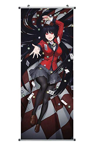 CosplayStudio Großes Kakegurui Rollbild | Kakemono aus Stoff | Poster 100x40cm | Motiv: Yumeko Jabami von CosplayStudio