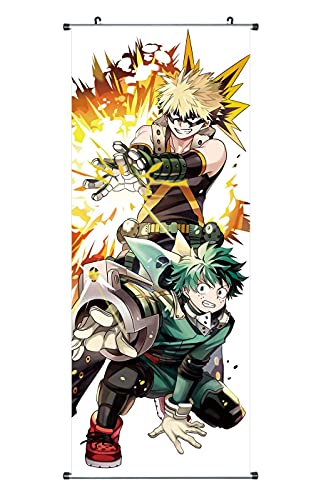 CosplayStudio Großes My Hero Academia Rollbild | Kakemono aus Stoff | Poster 100x40cm | Motiv: Izuku & Katsuki von CosplayStudio