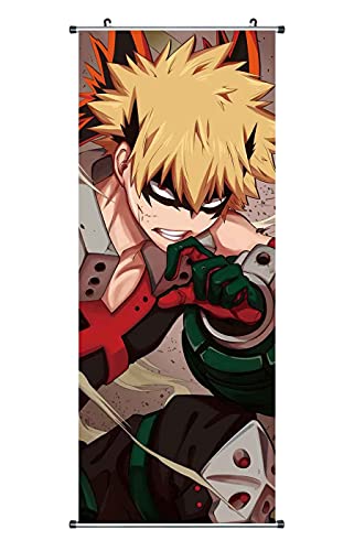 CosplayStudio Großes My Hero Academia Rollbild | Kakemono aus Stoff | Poster 100x40cm | Motiv: Katsuki Bakugo von CosplayStudio