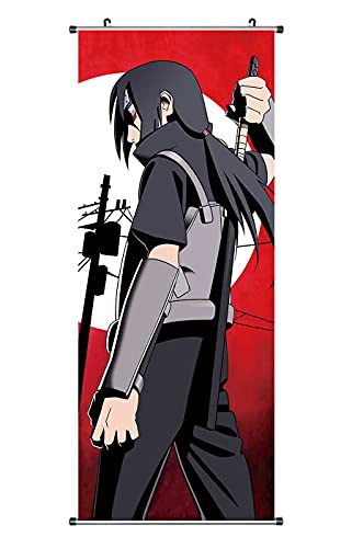 CosplayStudio Großes Naruto Rollbild/Kakemono aus Stoff | Poster 100x40cm | Motiv: Itachi Uchiha Sunrise von CosplayStudio