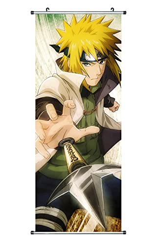 CosplayStudio Großes Naruto Rollbild/Kakemono aus Stoff | Poster 100x40cm | Motiv: Minato Namikaze von CosplayStudio