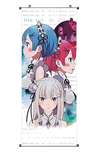 CosplayStudio Großes Re:Zero Rollbild | Kakemono aus Stoff | Poster 100x40cm | Motiv: Emilia, Rem, Ram CosplayStudio Großes Re:Zero Rollbild | Kakemono aus Stoff | Poster 100x40cm | Motiv: Emilia, Rem, Ram von CosplayStudio