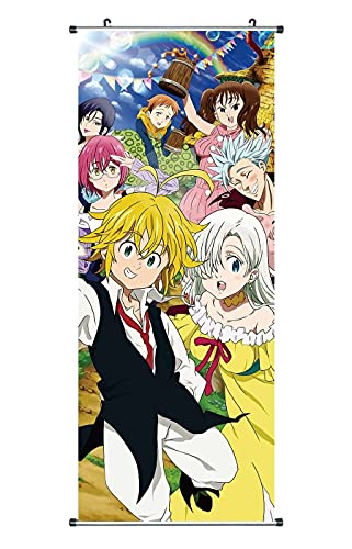CosplayStudio Großes Seven Deadly Sins Rollbild aus Stoff | Kakemono 100x40cm | Motiv: Legendäre Ritter CosplayStudio Großes Seven Deadly Sins Rollbild aus Stoff | Kakemono 100x40cm | Motiv: Legendäre Ritter von CosplayStudio