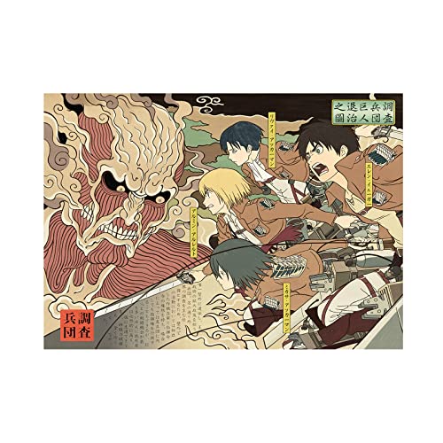 CosplayStudio Hochwertiges Attack on Titan Wandbild | Shingeki no Kyojin auf Hartschaumplatte | Aufklärungstrupp Poster | 30x42cm von CosplayStudio