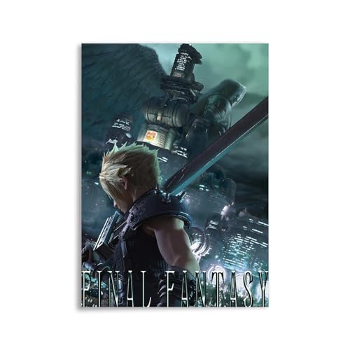 CosplayStudio Hochwertiges F. Fantasy VII Wandbild | Cloud Strife & Sephiroth Hartschaumplatte | FF 7 Remake Poster | 30x42cm von CosplayStudio