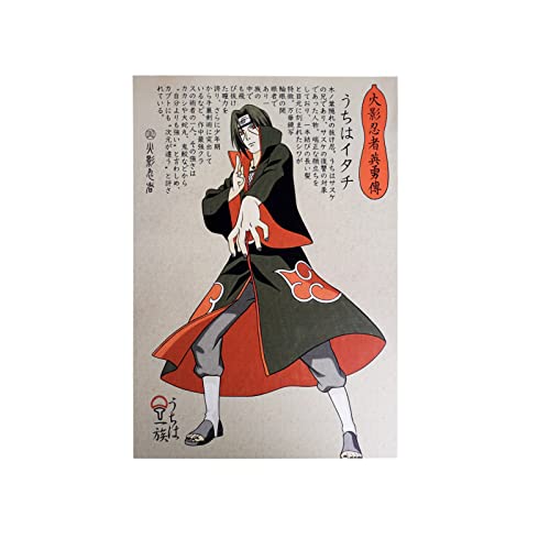 CosplayStudio Hochwertiges Itachi Uchiha Wandbild | Anime Ninja auf Hartschaumplatte | Shinobi Poster | Uchiha Itachi als Akatsuki | 30x42cm von CosplayStudio