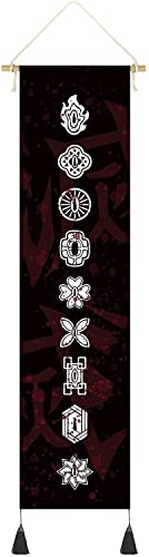 CosplayStudio Hochwertiges Kimetsu no Yaiba Rollbild aus Stoff | Kakemono 130x33cm | Inkl. Haken | Katana Stichblatt der Demon Slayer CosplayStudio Hochwertiges Kimetsu no Yaiba Rollbild aus Stoff | Kakemono 130x33cm | Inkl. Haken | Katana Stichblatt der Demon Slayer von CosplayStudio