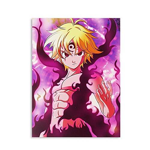 CosplayStudio Hochwertiges Seven Deadly Sins Wandbild auf Hartschaumplatte | Poster 30x42cm | Motiv: Meliodas von CosplayStudio