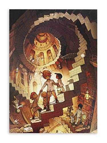 CosplayStudio Hochwertiges The Promised Neverland Wandbild auf Hartschaumplatte | Poster 30x42cm | Motiv: Emma Norman & Ray von CosplayStudio