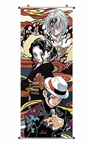 CosplayStudio Kimetsu no Yaiba Rollbild | Kakemono aus Stoff | 100x40cm | Motiv: Muzan Kibutsuji von CosplayStudio