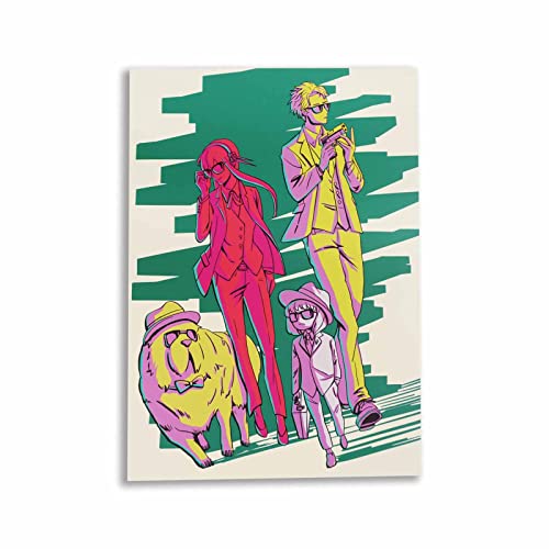 CosplayStudio Lustiges Spy Familie Wandbild in Retro Neon Stil | Familie Forger auf Hartschaumplatte | Family Spy Poster | 30x42cm von CosplayStudio