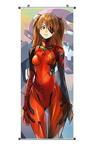 CosplayStudio Neon Genesis Evangelion Rollbild | Kakemono aus Stoff | Poster 100x40cm | Motiv: Asuka Langley Soryu von CosplayStudio