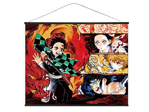 CosplayStudio XXL Kimetsu no Yaiba Rollbild aus Stoff | Kakemono 100x81cm | Großes Anime Wandbild | Motiv: Tanz des Feuergottes von CosplayStudio