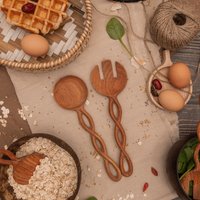 Holzlöffel, Handgeschnitztes Bio Küchenutensilien, Spachtel, Handgemachtes Naturholz Geschirr, Handgemachter Salat, Kochlöffel Geschenk von Cossetspace