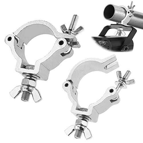 2 Pcs Traversen Klammern Truss Clam Traversen Haken Schwerlast Aluminiumlegierung Große Belastung Bis Zu100Kg Traversen Klemmen Eckig für Bewegliche Bühnenlichter und Scheinwerfer für 25-30mm Traverse von Cosstream