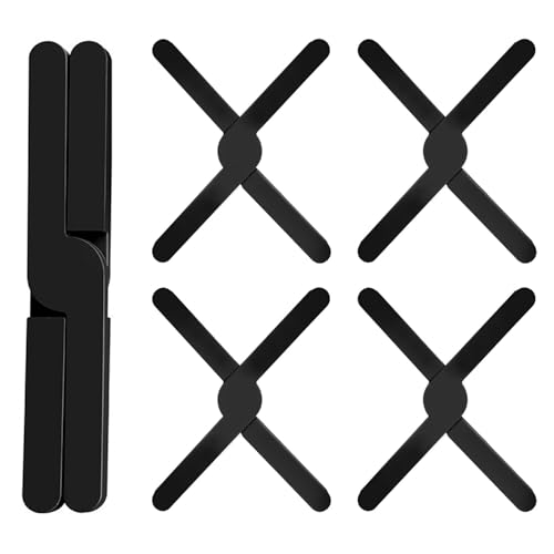 5 Stück Faltbare Silikon Untersetze Hitzebeständig Topfuntersetzer,Hitzeschutz Heißer Topf Halter Silikon Untersetzer für Hot Pad, Kreuz-Design FüR TöPfe, HeißE Pfannen, Schalen von Cosswe