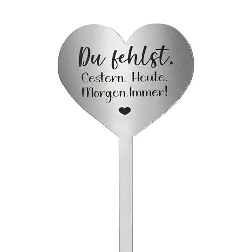Cosswe Herz Grab Stake Edelstahl Grab Ornament with Saying Du Fehlst. Gestern. Heute. Morgen. Immer! Grab Dekoration Wetterfeste Grab Memorial Memorial Grab Dekoration Erinnerungen Cosswe Herz Grab Stake Edelstahl Grab Ornament with Saying Du Fehlst. Gestern. Heute. Morgen. Immer! Grab Dekoration Wetterfeste Grab Memorial Memorial Grab Dekoration Erinnerungen von Cosswe