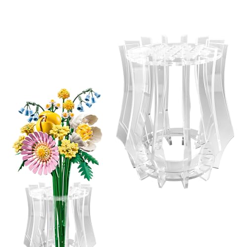 Cowess Puzzle Vase für Blumen Halter,Acrylic Container for Floral Arrangements Kreativer Blumenständer Orchidee Tulpen Bukett Bausatz Vase für Tische(Transparent) von Cosswe