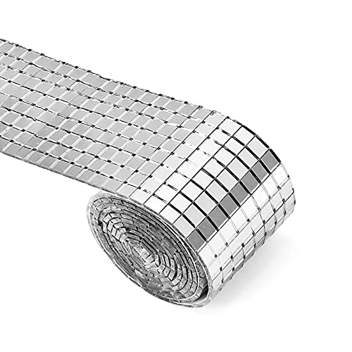 Cosswe Fliesenaufkleber Selbstklebende,Mosaik Spiegelfliesen Aufkleber Mini Quadratische Wandaufkleber Wasserdichte Glasspiegel Echtglas Spiegel Fliesenaufkleber Wandfliese für Küchen Badezimmer Wand von Cosswe