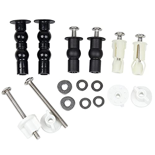 Cosswe Schrauben für Toilettensitz, 5 Paar, universelles Toilettensitz-Montageset, Edelstahlscharniere für Toilettendeckel mit Kleinteilen, Toilettensitzbefestigung, Toilettensitzteile von Cosswe